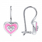 Серьги из серебра с фианитами и эмалью