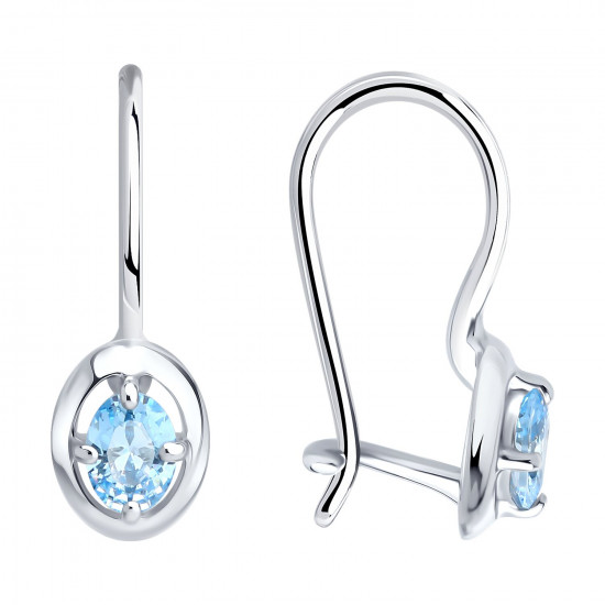 Серьги из серебра с фианитами