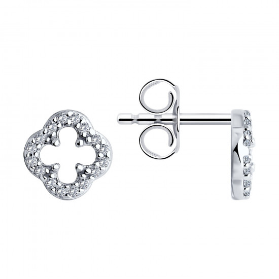 Серьги из серебра с фианитами