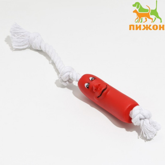 Игрушка для собак «Брутальная сосиска на верёвке»