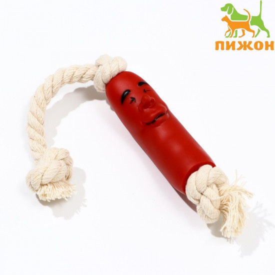 Игрушка для собак «Сосиска в неге на верёвке»