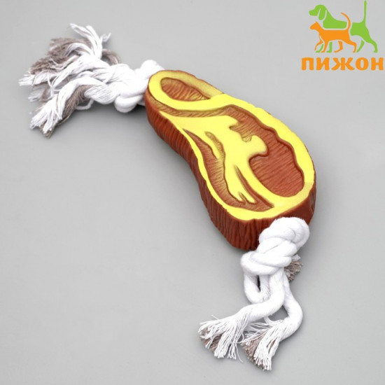 Игрушка для собак на канате «Отбивная»