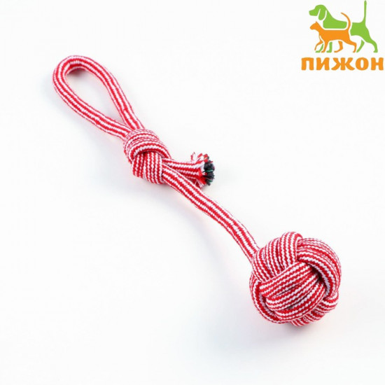 Игрушка-дразнилка для собак с шариком из каната