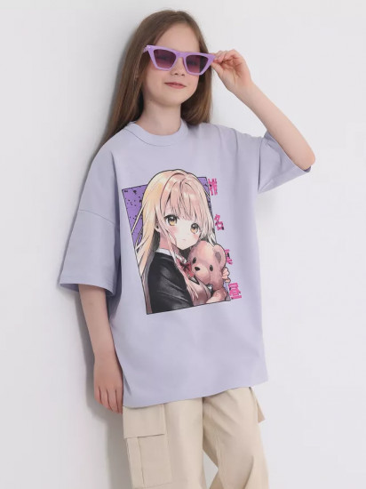 Футболка для девочек «Аниме с тедди»