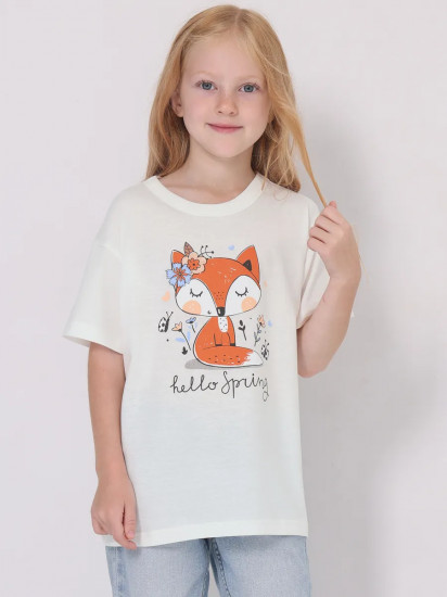 Футболка для девочек «Лисичка и бабочки»