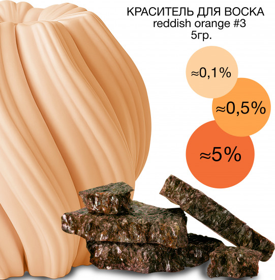 Краситель сухой для свечей и воска, №3 Красно-оранжевый