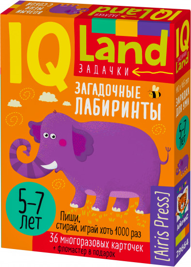 IQ Многоразовые карточки с маркером. 5+ Загадочные лабиринты