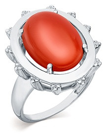 Кольцо из серебра с сердоликом