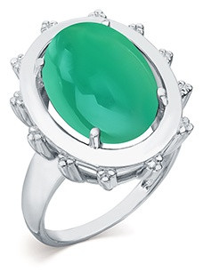 Кольцо из серебра с хризопразом