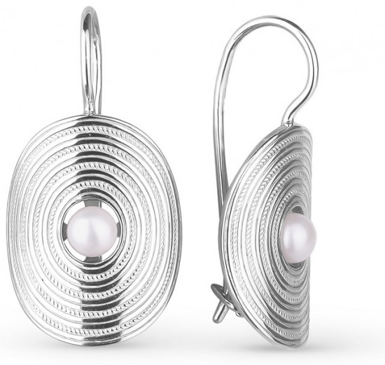 Серьги из серебра с жемчугом