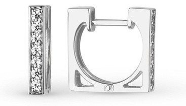 Серьги из серебра с фианитом