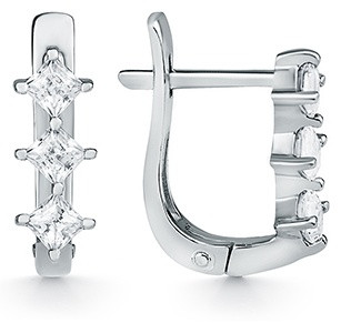 Серьги из серебра с фианитом