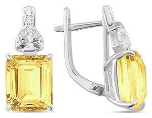 Серьги из серебра с фианитом