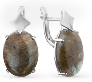 Серьги из серебра с тигровым глазом