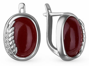 Серьги из серебра с агатом