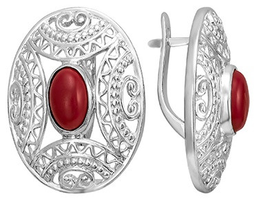 Серьги из серебра с кораллом