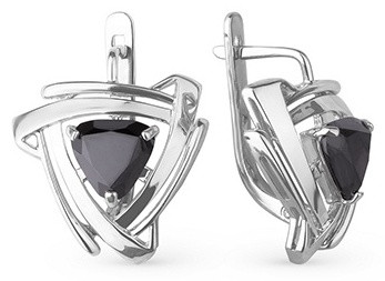 Серьги из серебра с фианитом