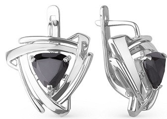 Серьги из серебра с фианитом