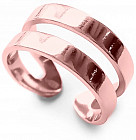 Серьга-кафф из серебра двойная с эмалью «Pink»