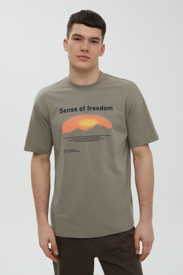 Футболка мужская из хлопка с принтом