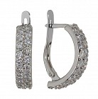 Серьги «Штрас» (покрытие - серебрение c род.)