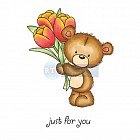 Штамп для скрапбукинга "Милтон с тюльпанами"