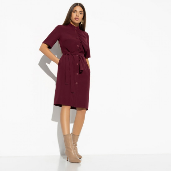 Платье женское Счастье свободы (bordo, с поясом)