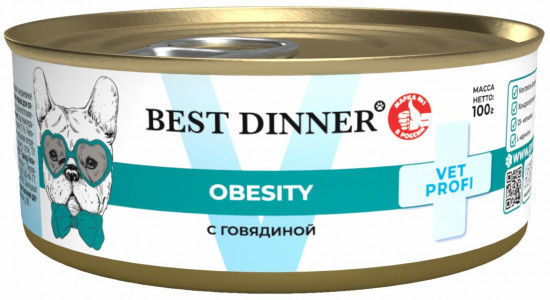 Корм для снижения и контроля избыточной массы тела взрослых собак с говядиной «Obesity»