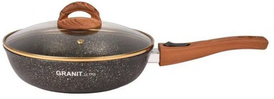 Сковорода с крышкой и съемной ручкой «Granit ultra»