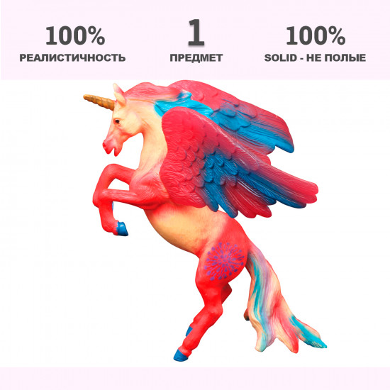 Игрушка-фигурка «Красный единорог с крыльями»