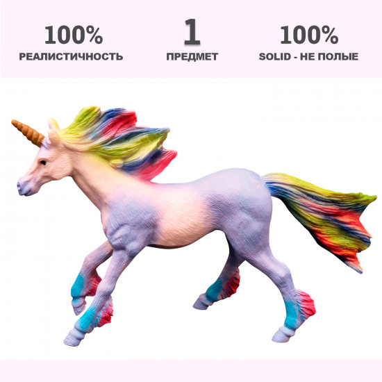 Игрушка-фигурка «Фиолетовый единорог с цветной гривой»