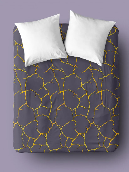 Простыня на резинке «Golden lightning grey»