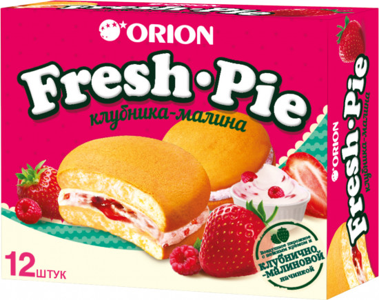 Набор пирожных бисквитных Fresh Pie «Клубника-малина»