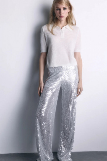 Брюки с пайетками женские