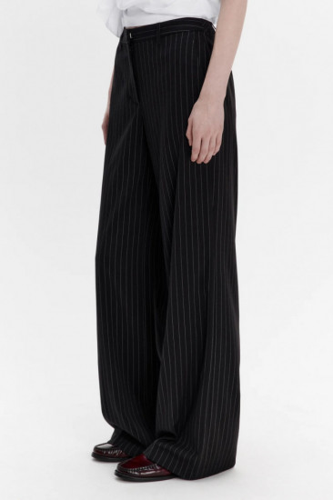Брюки широкие костюмные в полоску