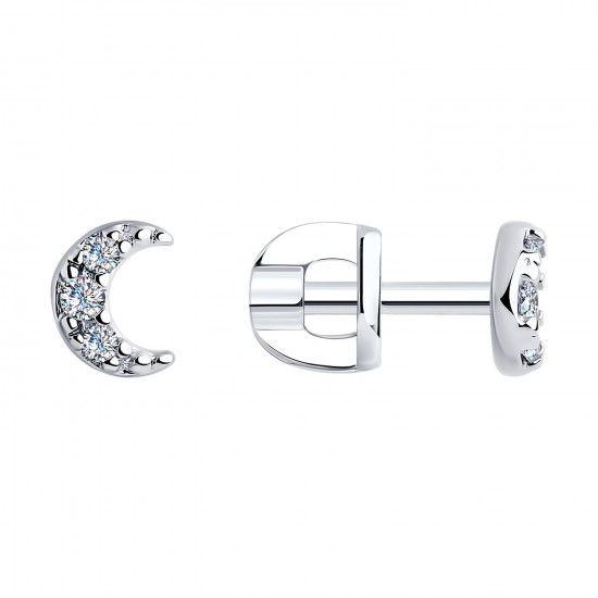 Серьги из серебра с фианитами