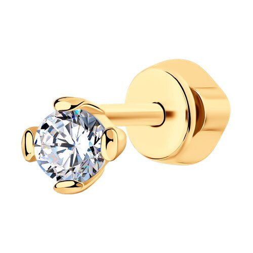 Серьга из серебра с фианитом