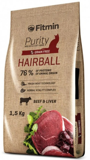 Беззерновой корм для взрослых длинношерстных кошек «Purity Hairball»
