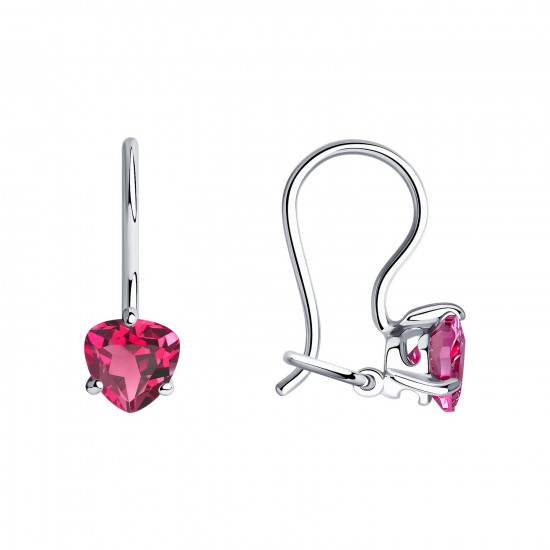 Серьги из серебра с фианитами