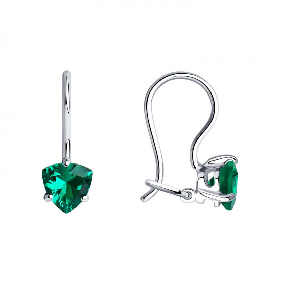 Серьги из серебра с фианитами