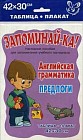 Английская грамматика. Предлоги. Таблица-плакат. Наглядное пособие для запоминания учебного материала