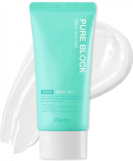 Гель для лица солнцезащитный увлажняющий «Pure Block Aqua Sun Gel» SPF50+ PA+++