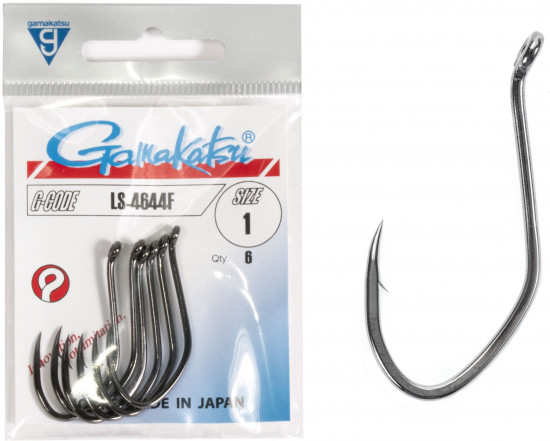 Набор крючков с колечком LS-4644F HOOKS BLACK