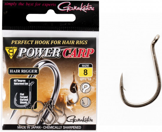 Набор крючков с колечком PowerCarp HAIR RIGGER EYED HOOK