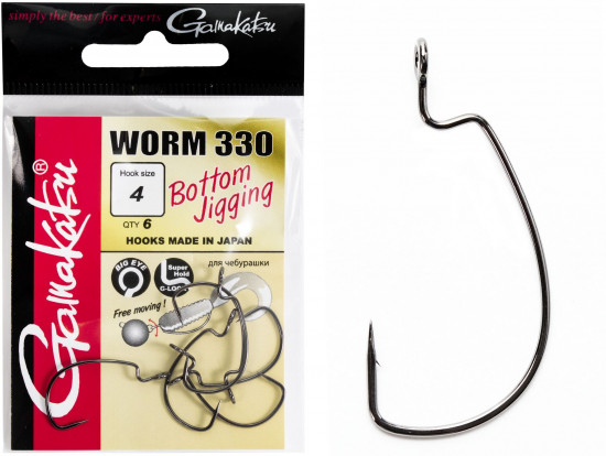 Набор крючков офсетных с колечком Worm 330 BOTTOM JIGGING HOOKS