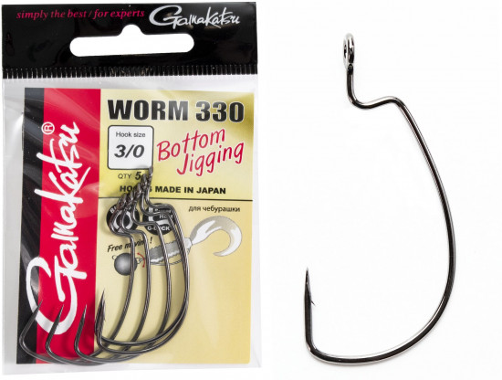 Набор крючков офсетных с колечком Worm 330 BOTTOM JIGGING HOOKS