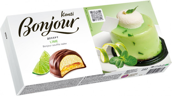 Десерт сложный  со вкусом лайма «Bonjour»