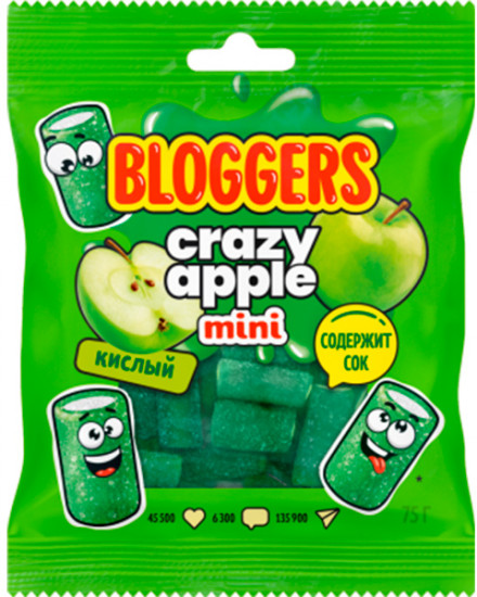 Мармелад жевательный в кисло-сладкой обсыпке «Crazy apple. Mini»