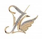 Брошь «Джей» (покрытие - позолота с родированием)