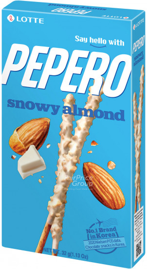 Соломка в белом шоколаде с миндалем «Pepero Snowy Almond»